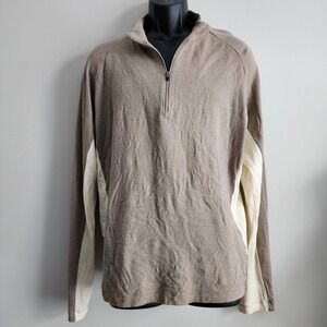 MEC 1/4 Zip Pullover Mens‎ Large 100% Merino Wool Sweater Hiking Made in Canada